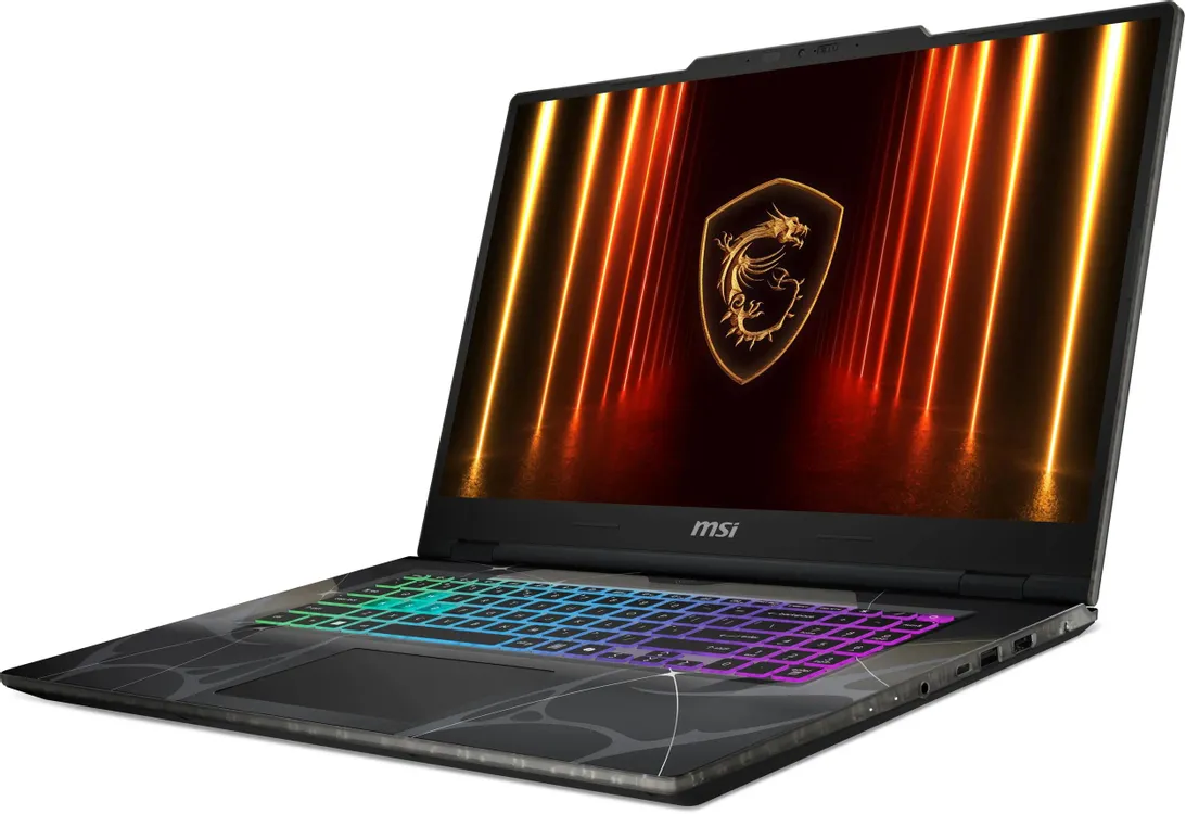 MSI Cyborg 17 B2RWFKG-284XRU — дизайн корпуса, RGB клавиатура и разъёмы на левой панели