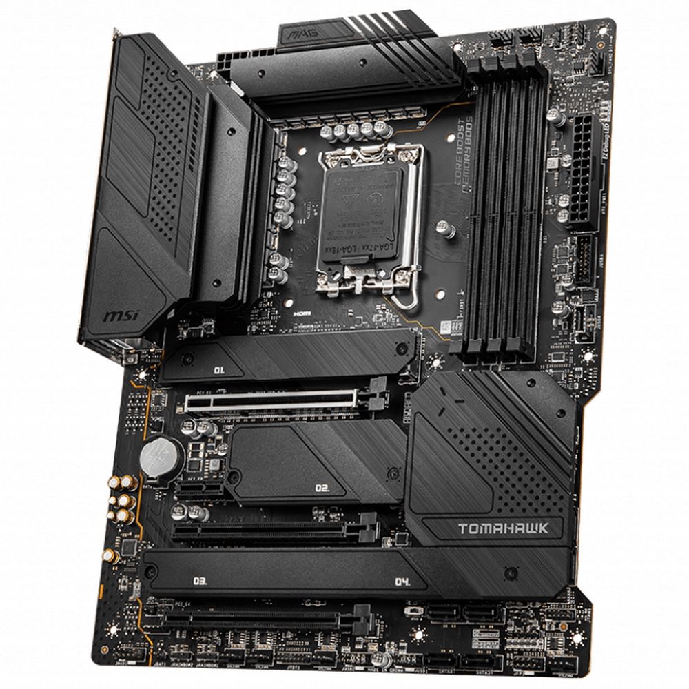 MSI MAG Z690 Tomahawk WiFi четыре слота M.2 с радиаторами крупным планом