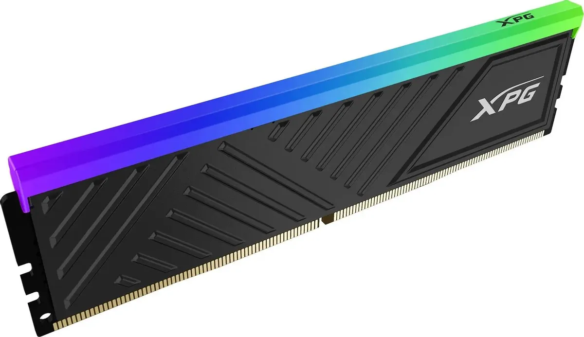 ADATA Spectrix AX4U320032G16A-SBKD35G боковой профиль с RGB-подсветкой и логотипом XPG