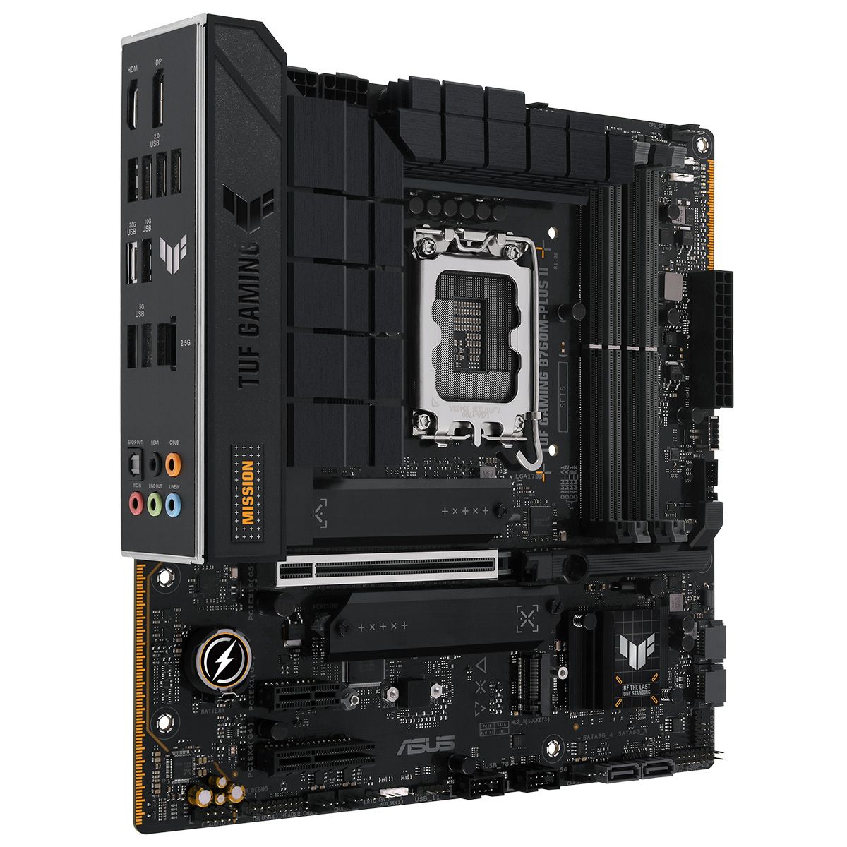 ASUS TUF Gaming B760M-PLUS II задняя панель портов — USB Type-C, USB 3.2, HDMI, DisplayPort, RJ-45, аудио
