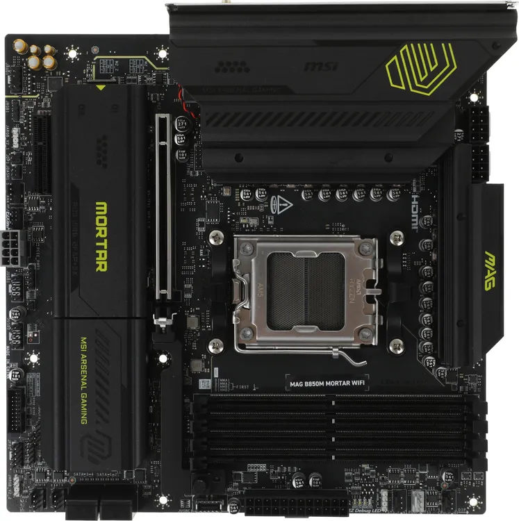 MSI MAG B850M MORTAR WIFI материнская плата разъёмы M.2 и слоты PCIe