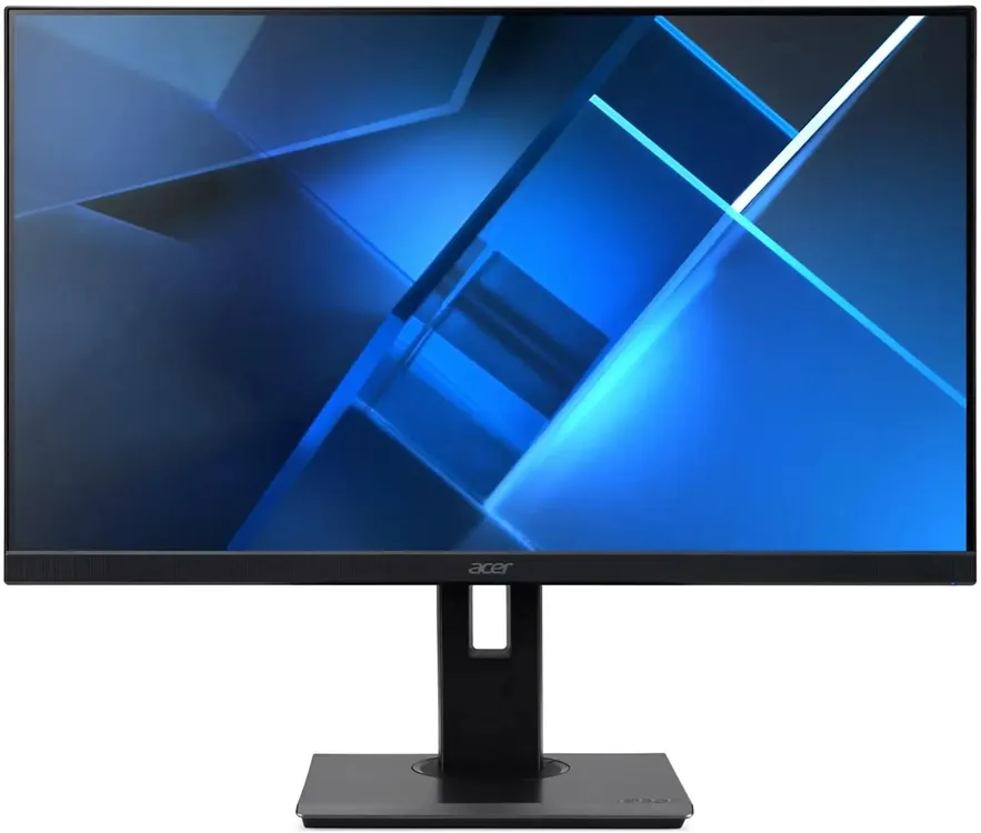 Acer B277KLBbmiiprzx 27 дюймов вид спереди &mdash; узкие рамки, чёрный корпус, 4K IPS