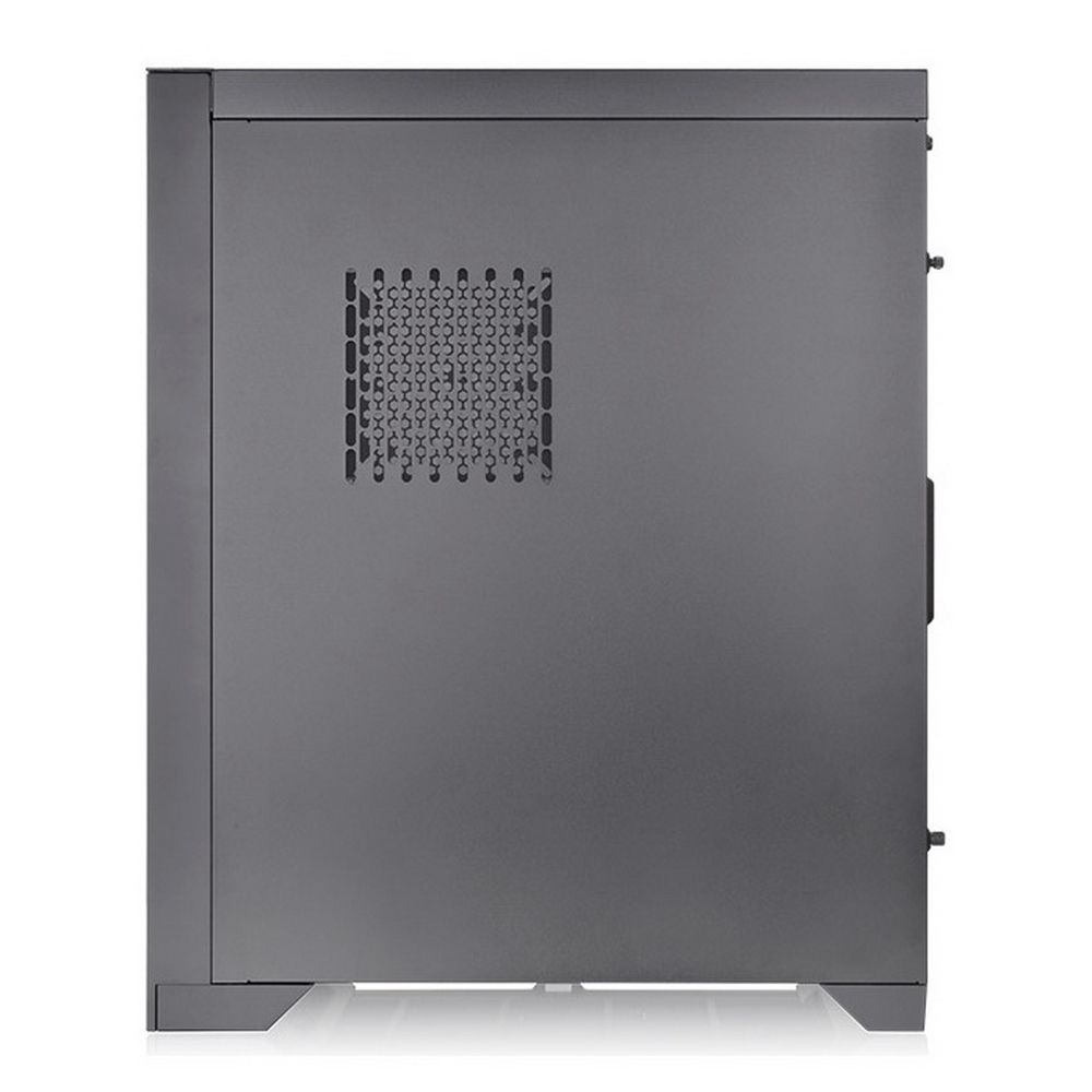 Thermaltake CTE T500 TG ARGB — задняя панель корпуса с вентиляционными отверстиями и кнопками управления