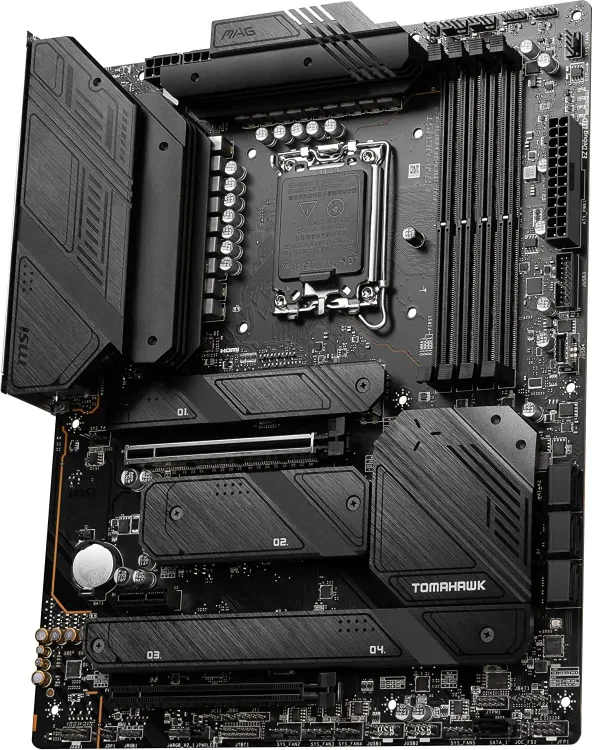 MSI MAG Z790 Tomahawk Wifi разъёмы M.2 и зона VRM материнской платы ATX