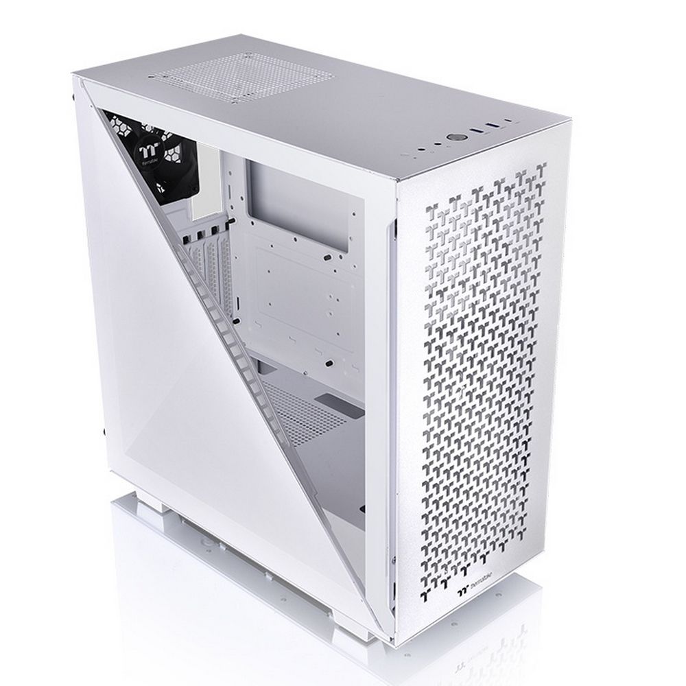 Thermaltake Divider 300 TG Air Snow вид сбоку спереди открытая боковая панель внутреннее пространство