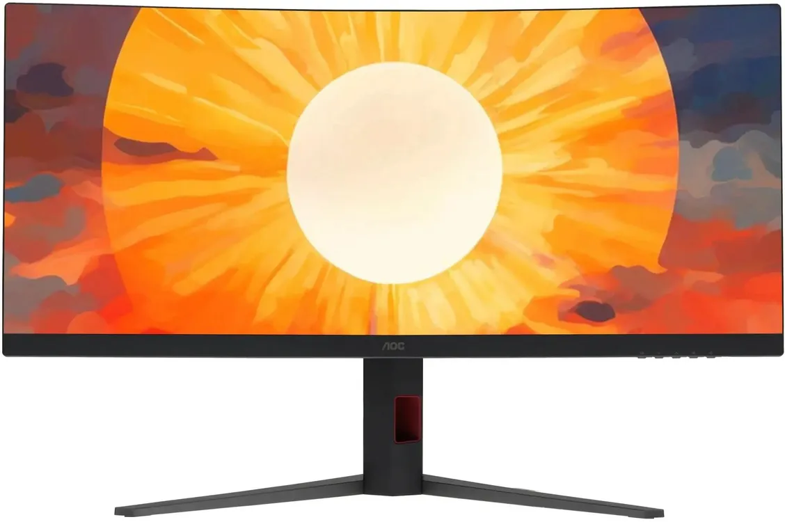 AOC Gaming CU34G4 изогнутый монитор 34 дюйма вид спереди с ярким изображением