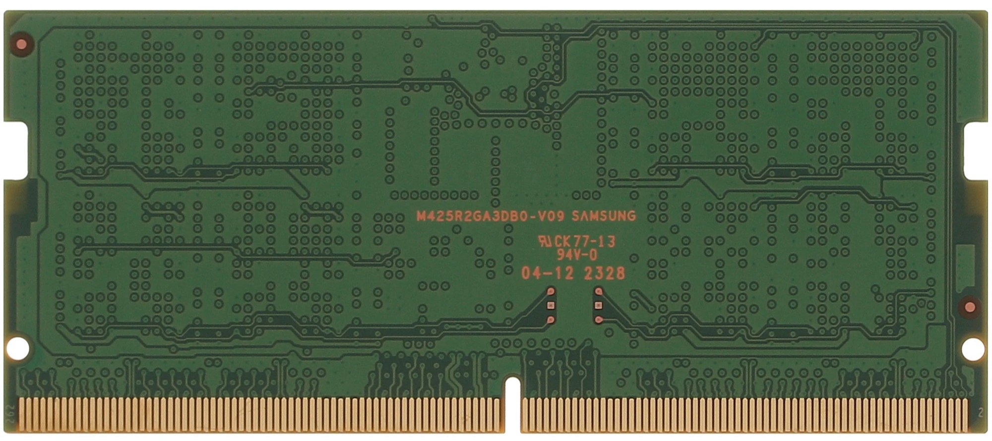 Samsung M425R2GA3BB0-CWM DDR5 SODIMM 16 ГБ — обратная сторона с золотыми контактами и маркировкой Samsung