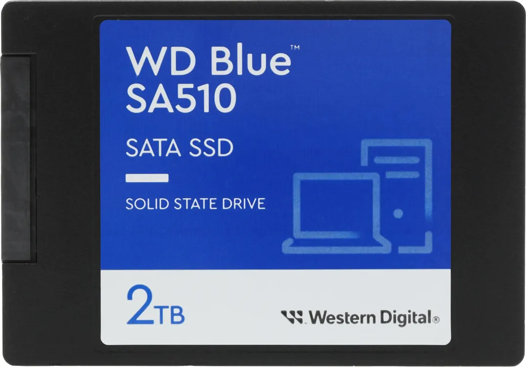Western Digital WD Blue 2TB WDS200T3B0A форм-фактор 2.5 SATA вид сверху