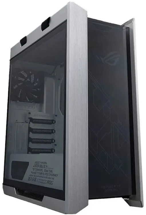 ASUS ROG Strix Helios GX601 открытая боковая панель вид на внутреннее пространство с кулерами