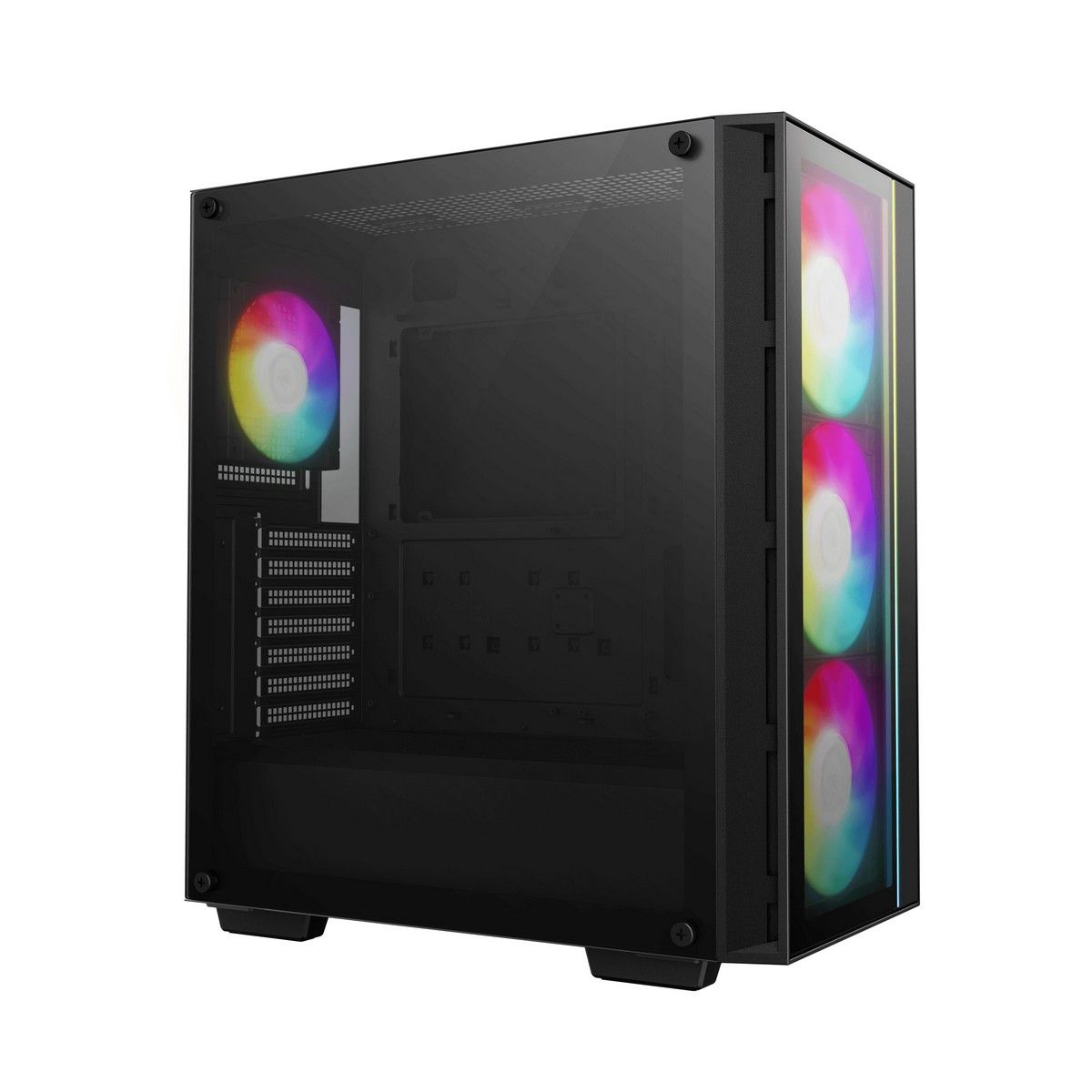 DeepCool MATREXX 55 V4 фронтальная панель из закалённого стекла и ARGB-вентиляторы внутри