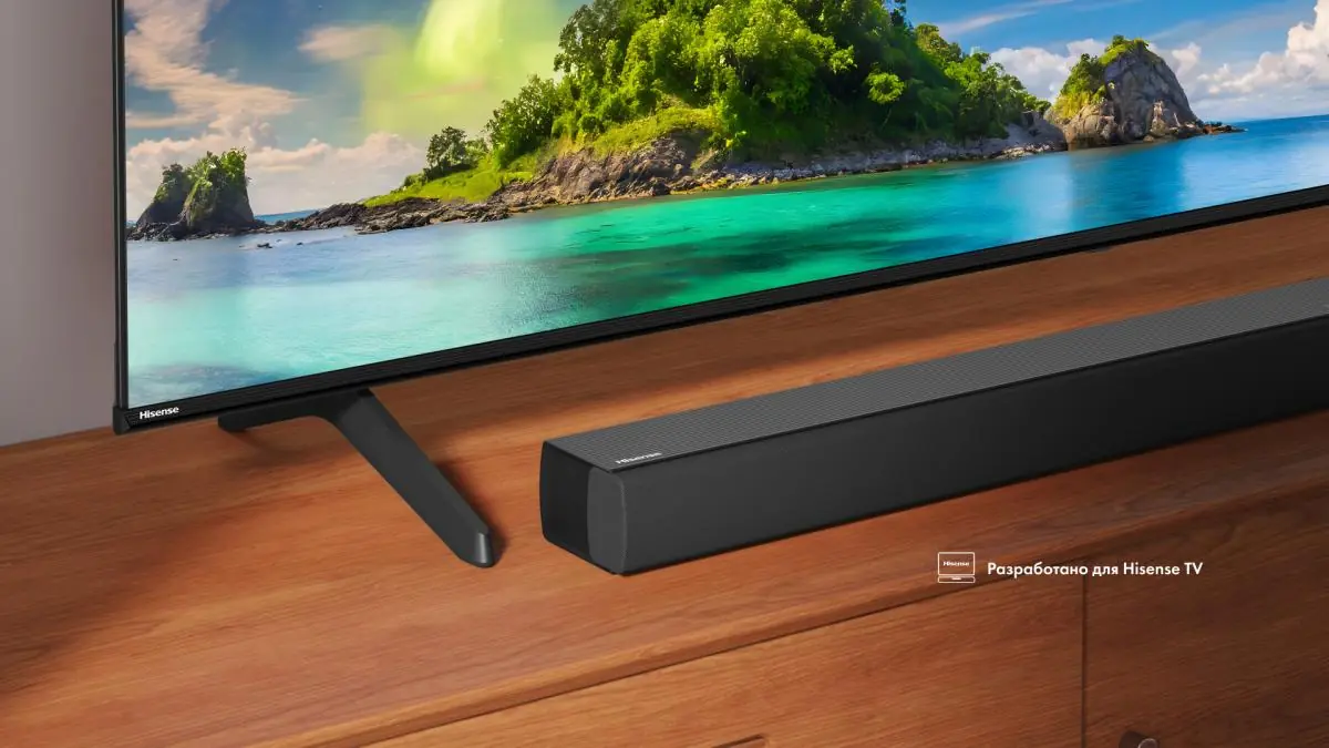 Hisense HS5100 вид сбоку совместимость с телевизором Hisense настольная установка