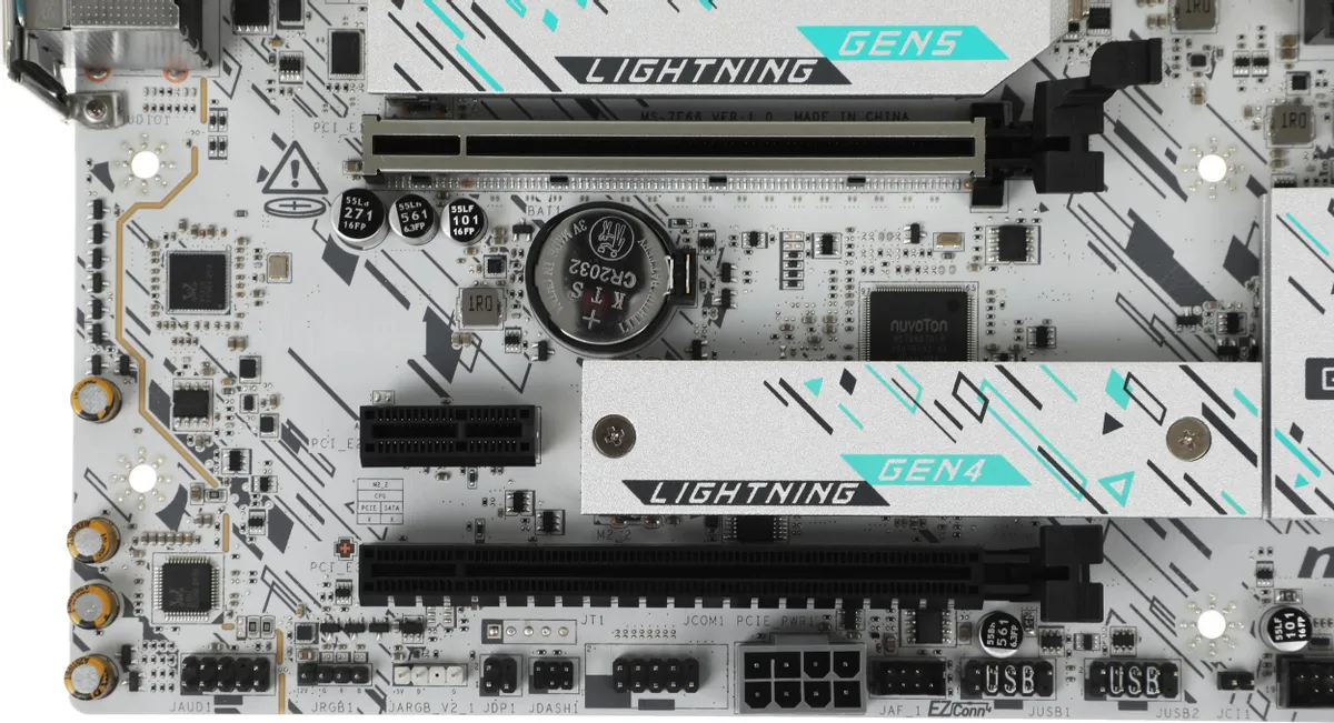 MSI B850M Gaming Plus WiFi разъёмы M.2 PCIe 5.0 и SATA на плате