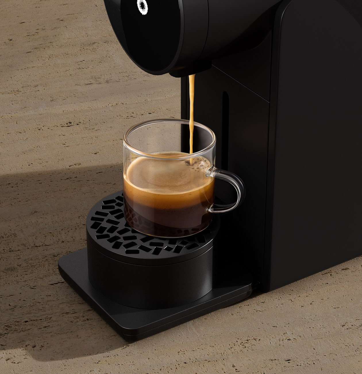 Bork C832 bk приготовление эспрессо кофе льётся в чашку