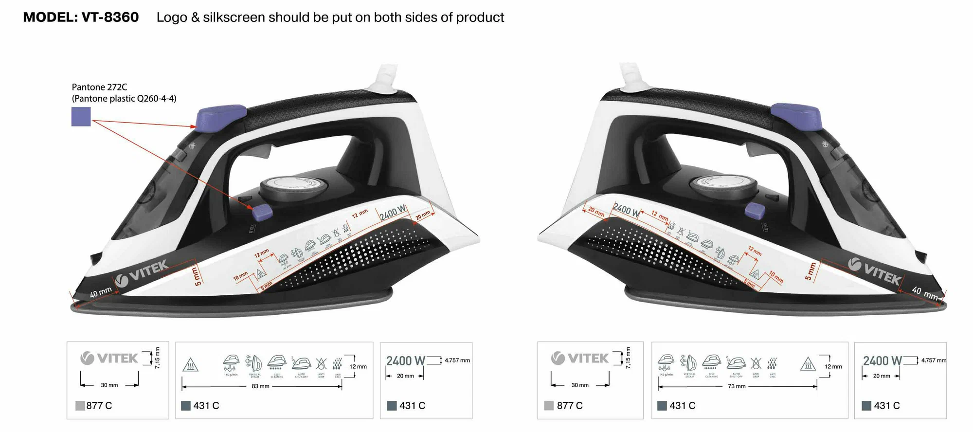 VITEK VT-8360 Утюг
