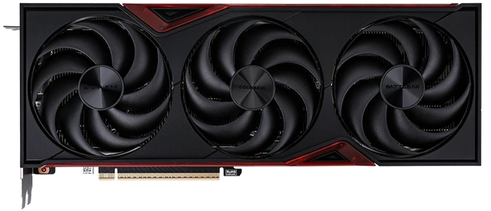 Colorful RTX 5070 NB EX 12GB-V вид сверху тройная система охлаждения три вентилятора