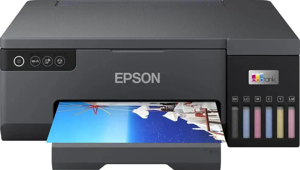 Epson L8050 струйный принтер 6 цветов EcoTank вид спереди