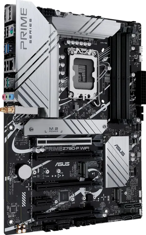 ASUS Prime Z790-P WiFi слоты DDR5 и зона VRM материнской платы ATX