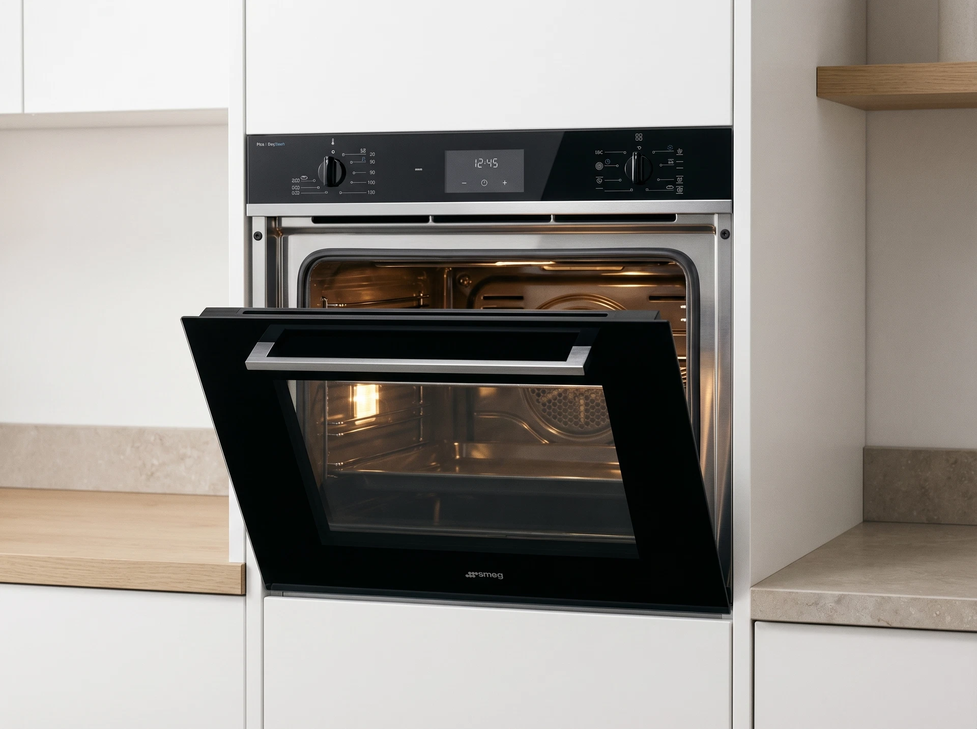 Электрический духовой шкаф Smeg SF6400S1PZB - фото в интерьере