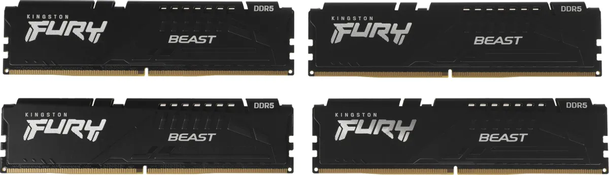 Kingston FURY Beast DDR5 KF560C40BBK4-64 четыре модуля комплект 64 ГБ вид спереди