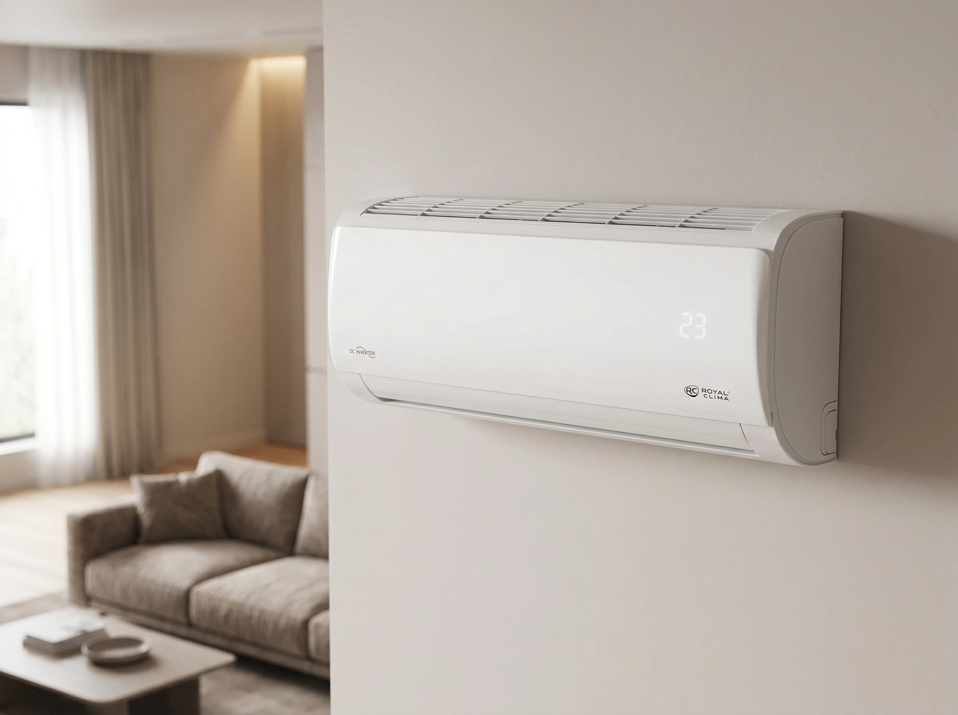 Royal Clima Triumph Lite Inverter RCI-TWL28HN в интерьере жилой комнаты