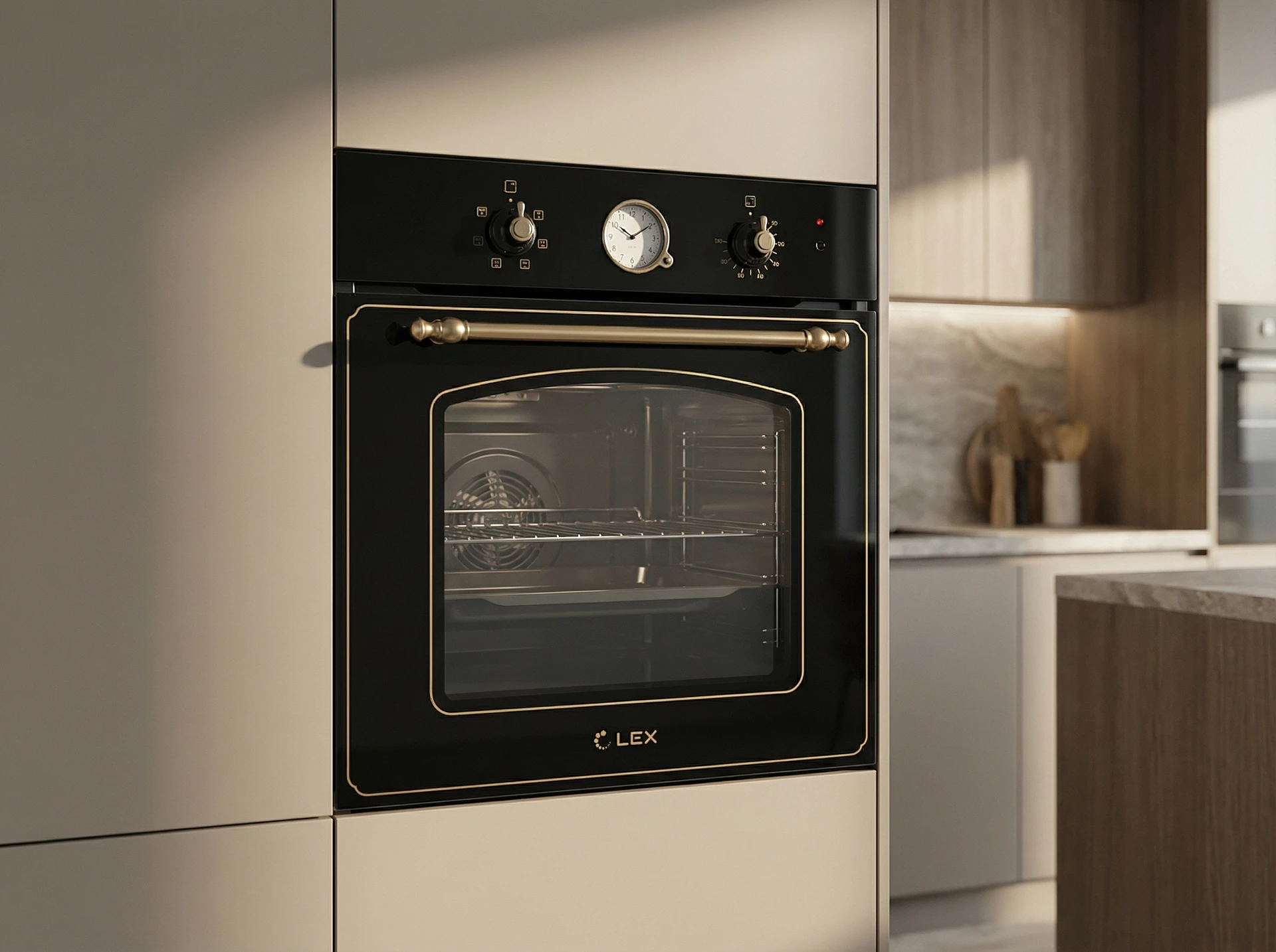 Электрический духовой шкаф Lex EDM 6070C BL - фото в интерьере