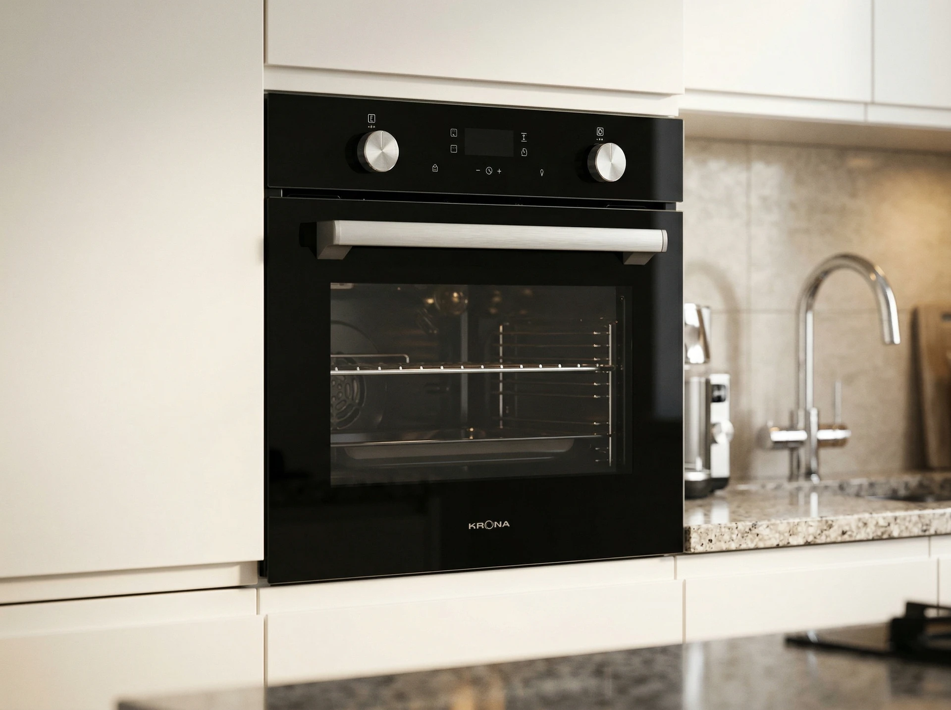 Электрический духовой шкаф Krona Parabel 45H BL - фото в интерьере