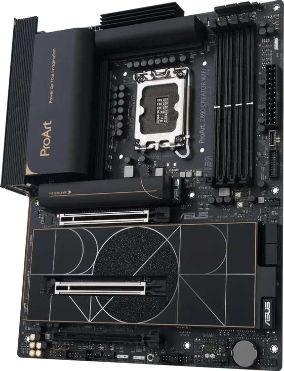 ASUS ProArt Z890-Creator WiFi фронтальный вид разъёмы питания слоты расширения архитектура платы