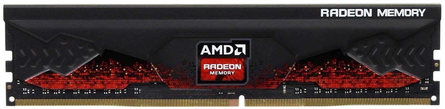 AMD Radeon R5 Entertainment R5S516G5200U1S DDR5 16 ГБ модуль с радиатором чёрно-красного цвета