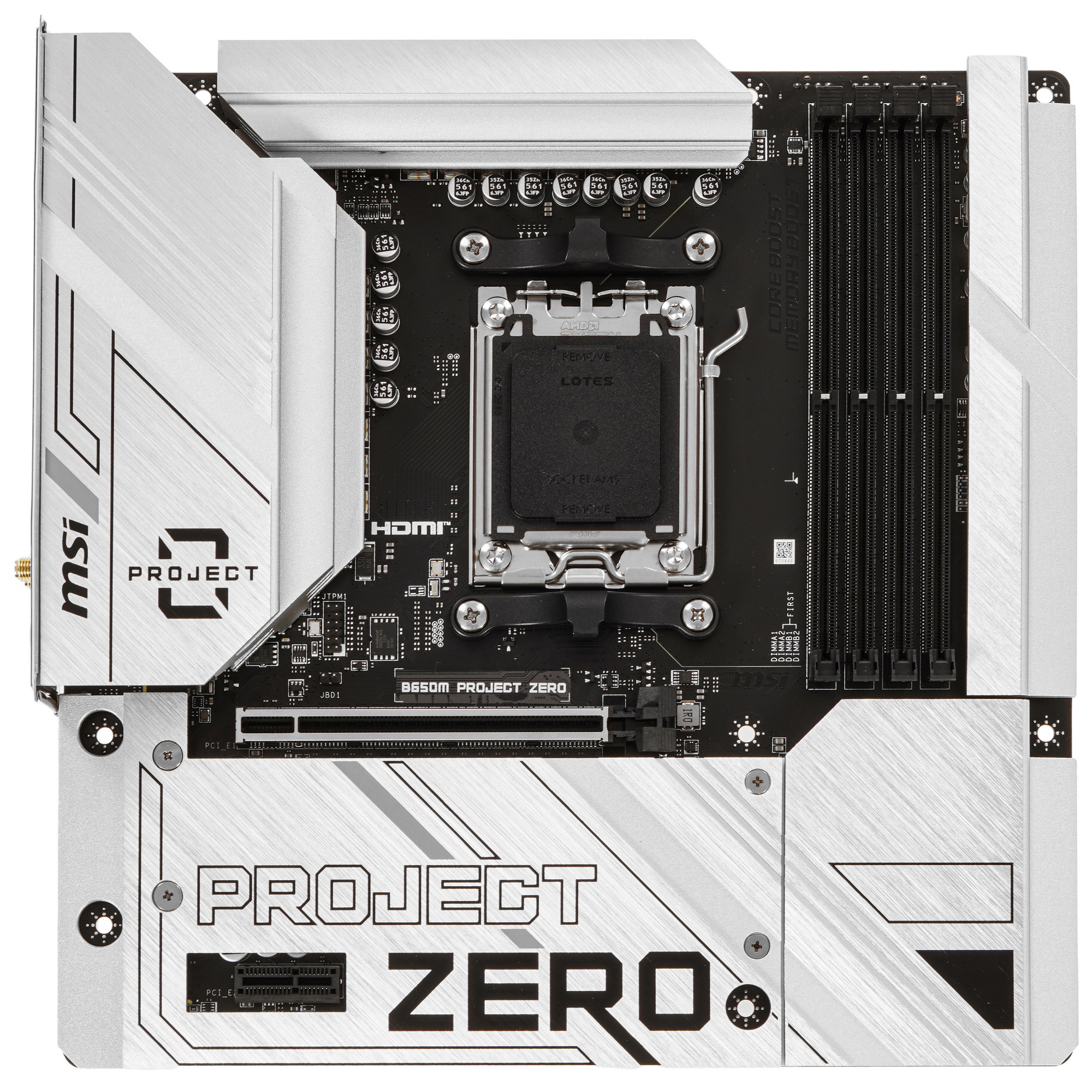 MSI B650M Project Zero разъёмы задней панели USB и видеовыходы