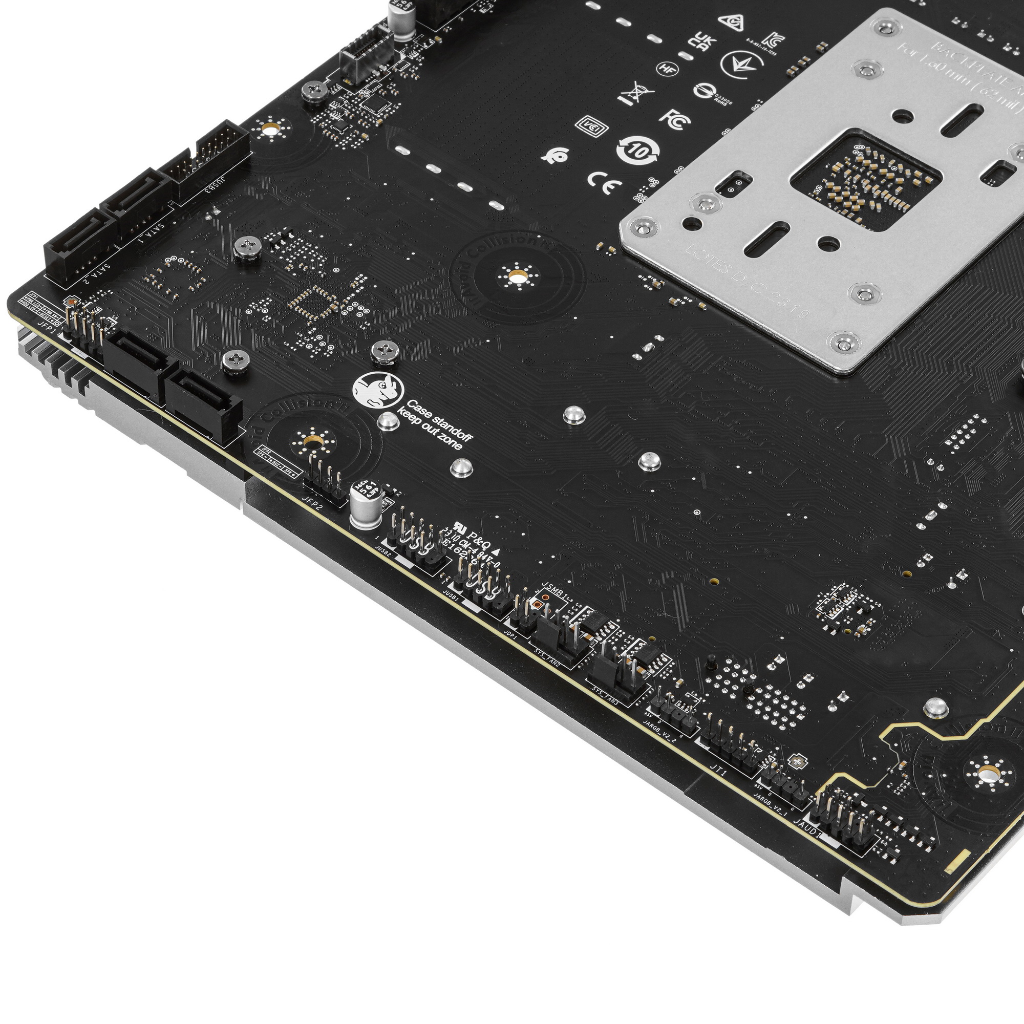 MSI B650M Project Zero обратная сторона платы разъёмы питания Back-Connect