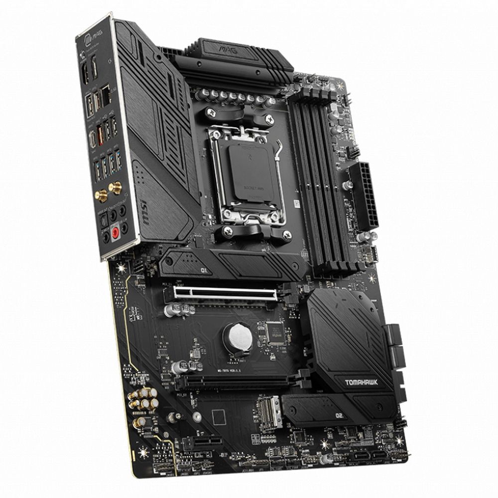 MSI MAG B650 Tomahawk WiFi задняя панель — USB, HDMI, DisplayPort, аудио, RJ-45 и антенные разъёмы Wi-Fi