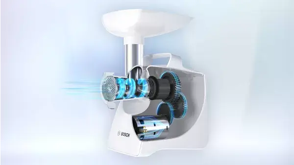 Bosch MFW67440 мясо, овощи и чеснок — примеры обработки разного сырья
