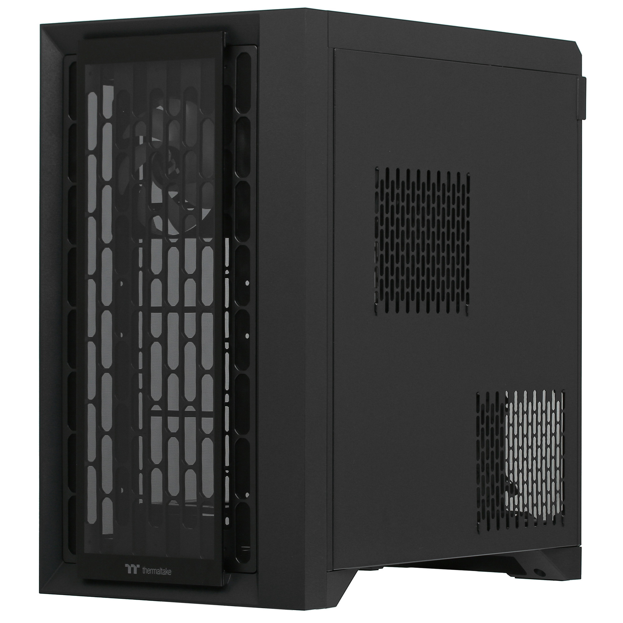 Thermaltake CTE C700 TG ARGB боковой профиль с прозрачной левой панелью и вентиляционными отверстиями