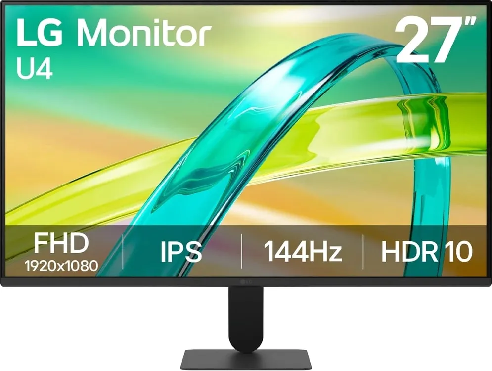 LG 27U411B-B монитор 27 дюймов IPS 144 Гц FHD с демонстрацией характеристик на экране