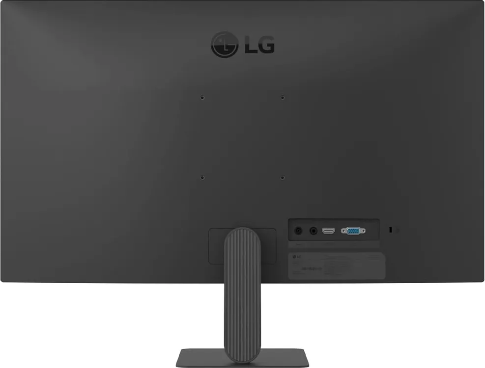 LG 27U411B-B задняя панель с портами HDMI VGA и аудиоразъёмами