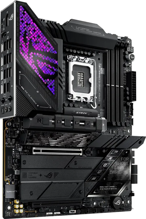 ASUS ROG Strix Z890-E Gaming WiFi материнская плата разъёмы M.2 и слоты DDR5