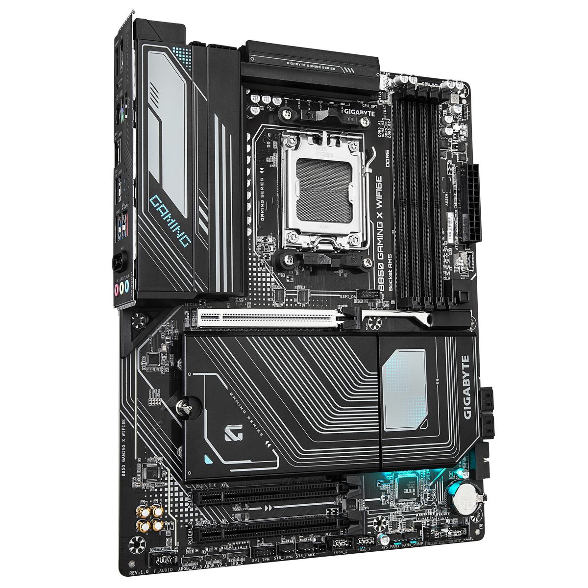 Gigabyte B850 Gaming X Wifi6e задняя панель портов и разъёмы ATX