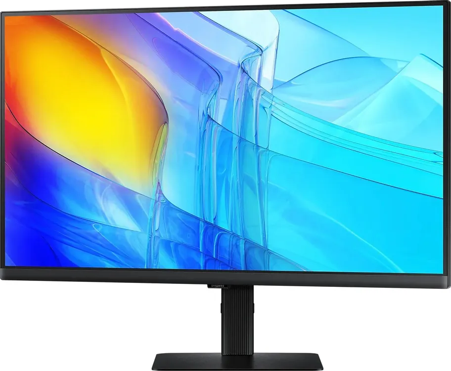Samsung LS27D800EAIXCI боковой профиль — тонкий корпус монитора на подставке, минималистичный дизайн