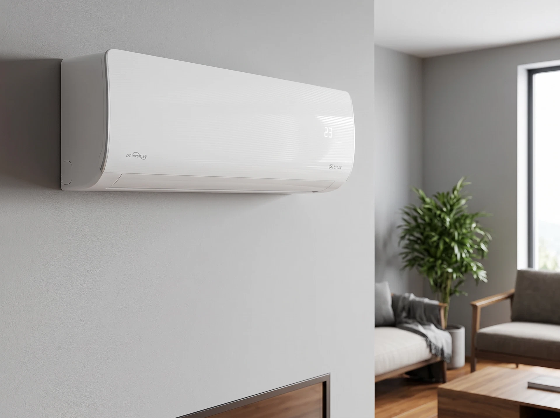 Royal Clima Aria RCI-AR28HN настенная сплит-система в интерьере жилой комнаты