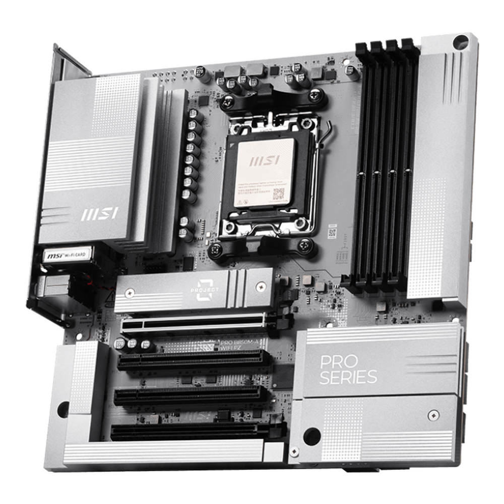 MSI PRO B850M-A WIFI PZ материнская плата AM5 вид сверху компоновка