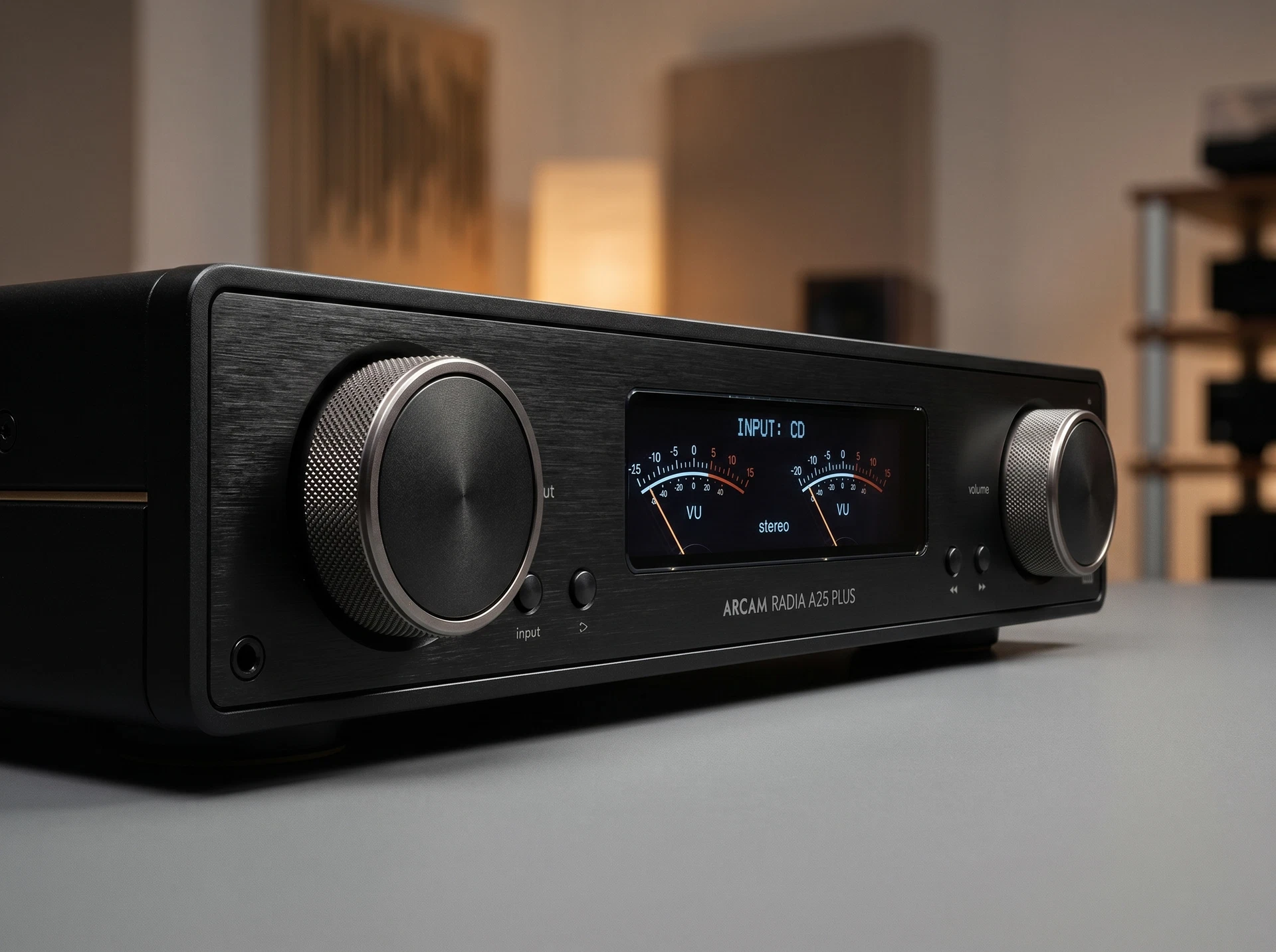 Arcam RADIA A25 Plus в интерьере &mdash; установка на стойке в составе Hi-Fi системы