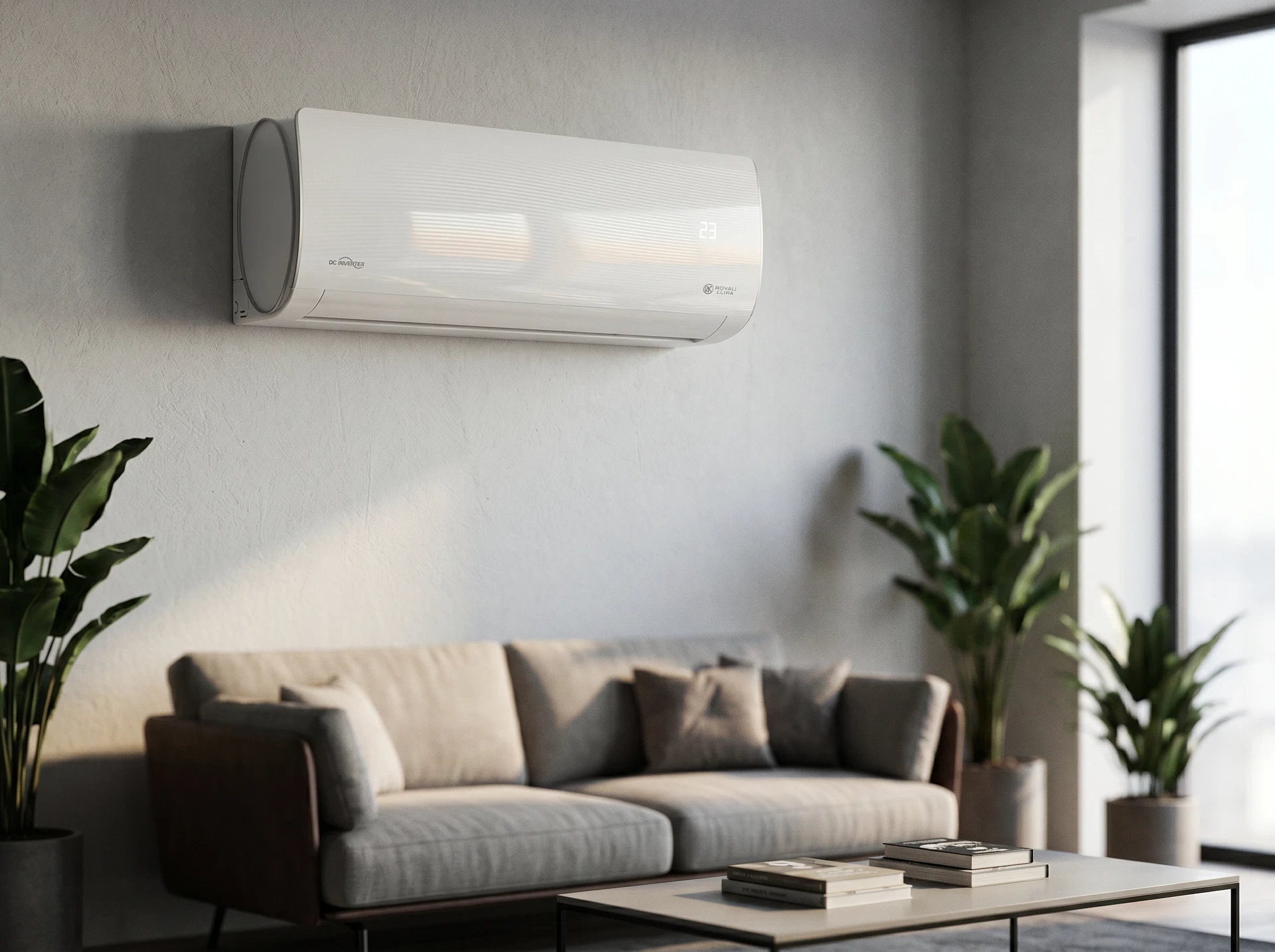 Royal Clima Aria RCI-AR35HN в интерьере жилой комнаты — настенный монтаж