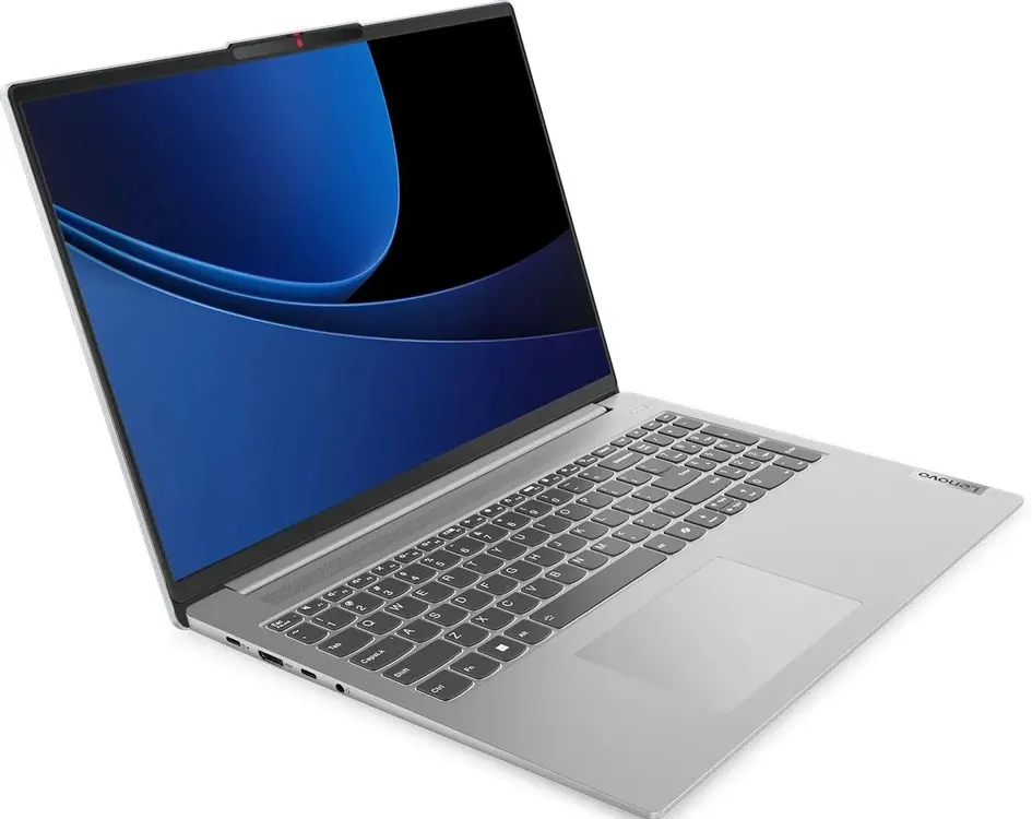 Lenovo IdeaPad Slim 5 16IMH9 вид спереди под углом, открытый экран и клавиатура