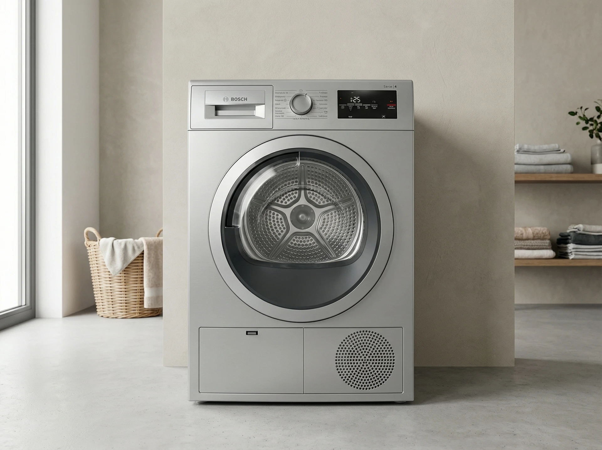 Сушильная машина Bosch Serie 4 WTN86202ME серебристый - фото в интерьере
