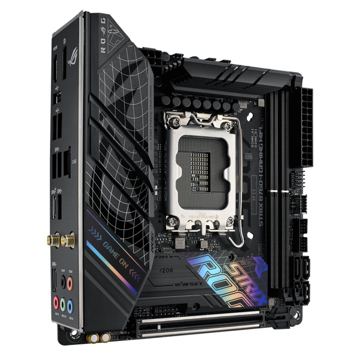 ASUS ROG Strix B760-I Gaming WiFi ARGB RGB подсветка Aura Sync на плате