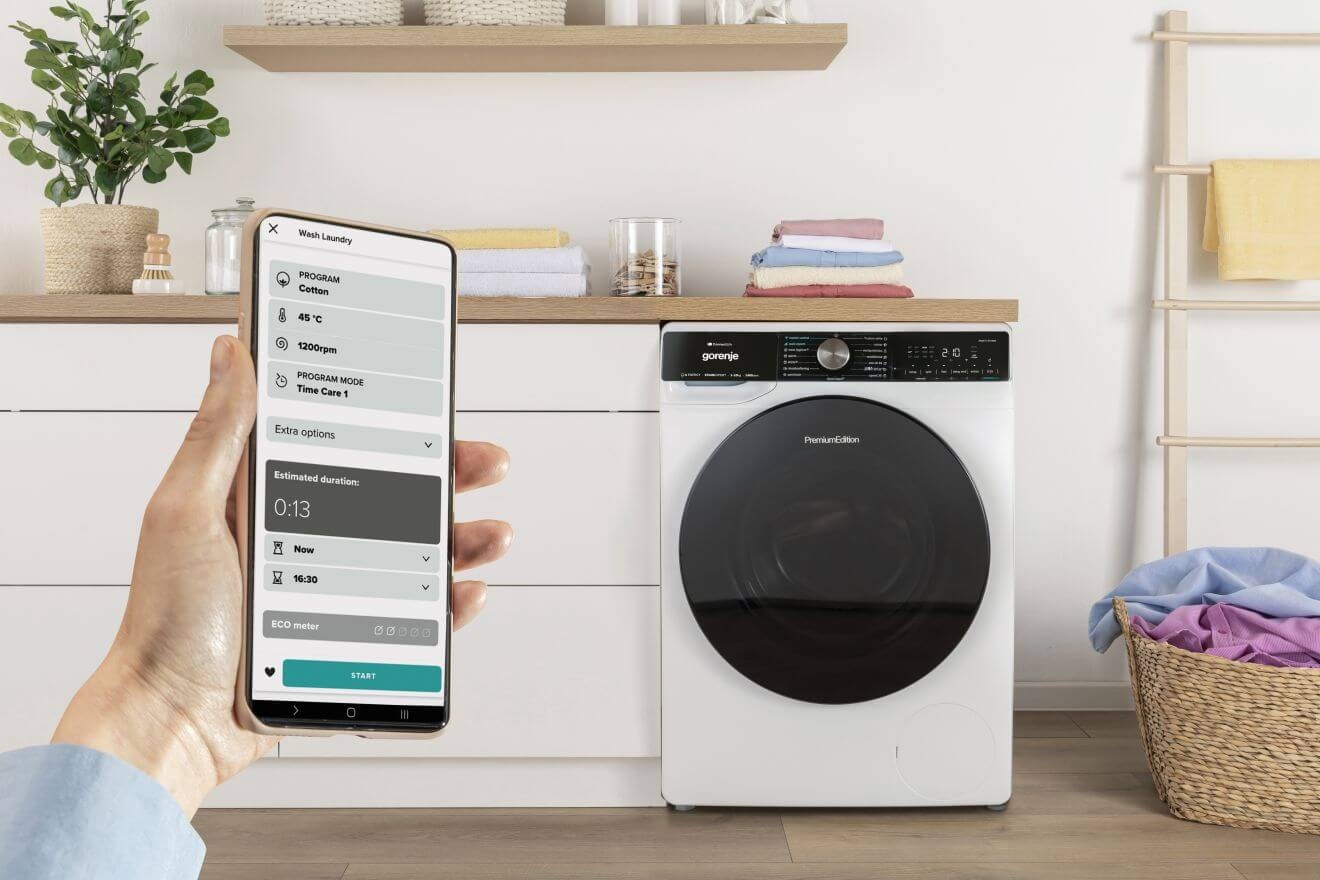 Gorenje WPNEI72SA1SWIFI/C приложение ConnectLife управление программой Cotton 45°C 1200 об/мин