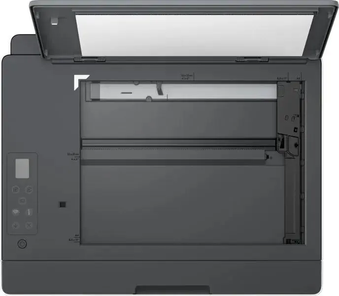 HP Smart Tank 585 1F3Y4A цветное струйное МФУ с СНПЧ — вид спереди, резервуары чернил