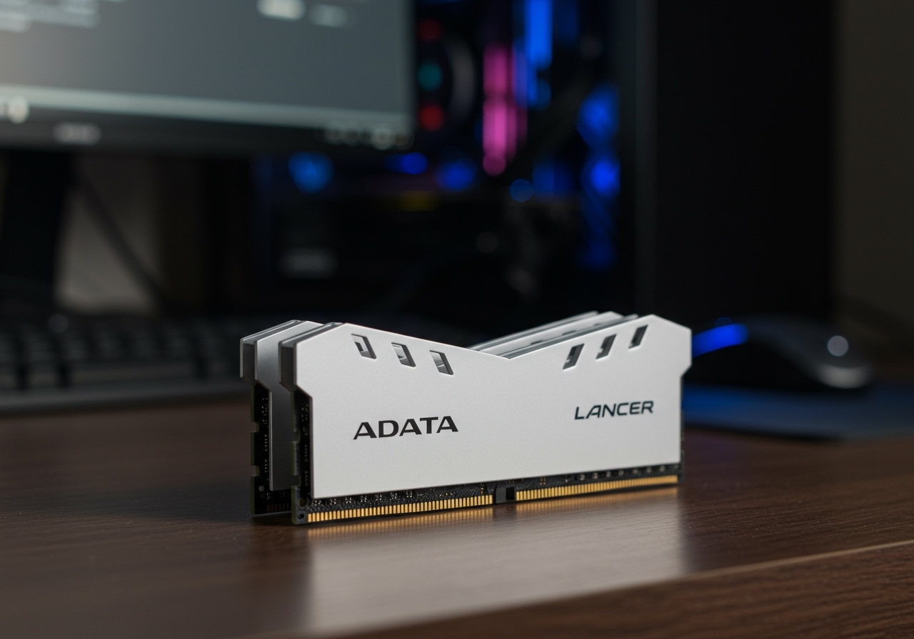 Оперативная память ADATA Lancer AX5U6000C3032G-DCLARWH, DDR5 2х 64ГБ 6000 МГц, DIMM, RTL - общий вид
