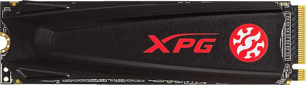 ADATA XPG Gammix S5 1ТБ M.2 2280 PCIe 3.0 NVMe вид сверху чёрный корпус красный логотип XPG