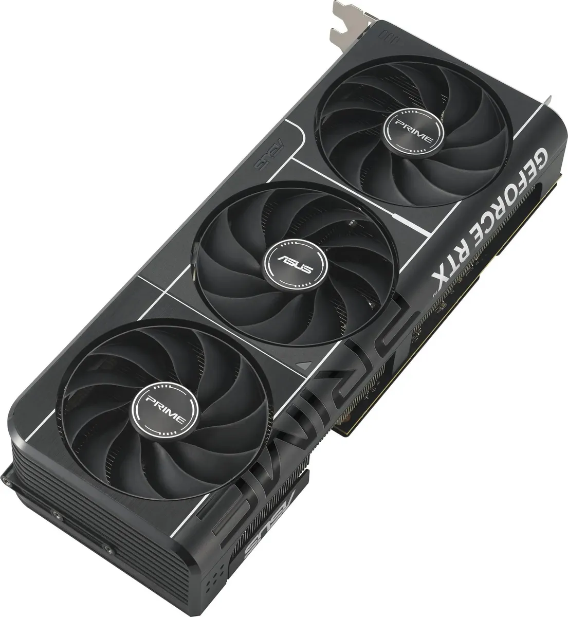 ASUS GeForce RTX 5080 PRIME боковой профиль три вентилятора радиаторные рёбра испарительная камера